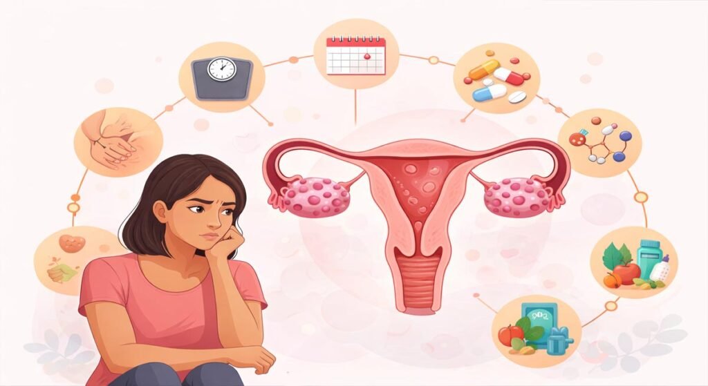 PCOS (पॉलीसिस्टिक ओवरी सिंड्रोम) : कारण, लक्षण, उपचार और जीवनशैली में बदलाव