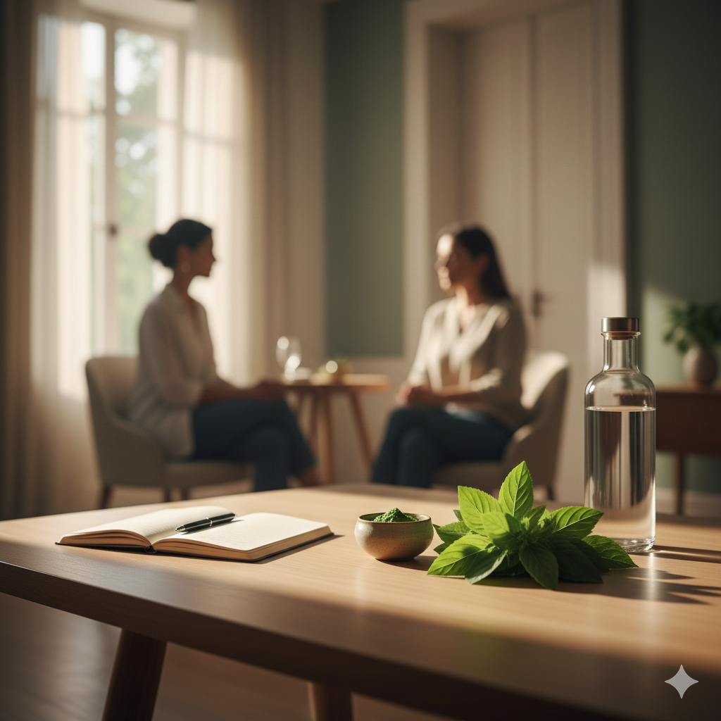 a luxury cinematic ayurveda consultation