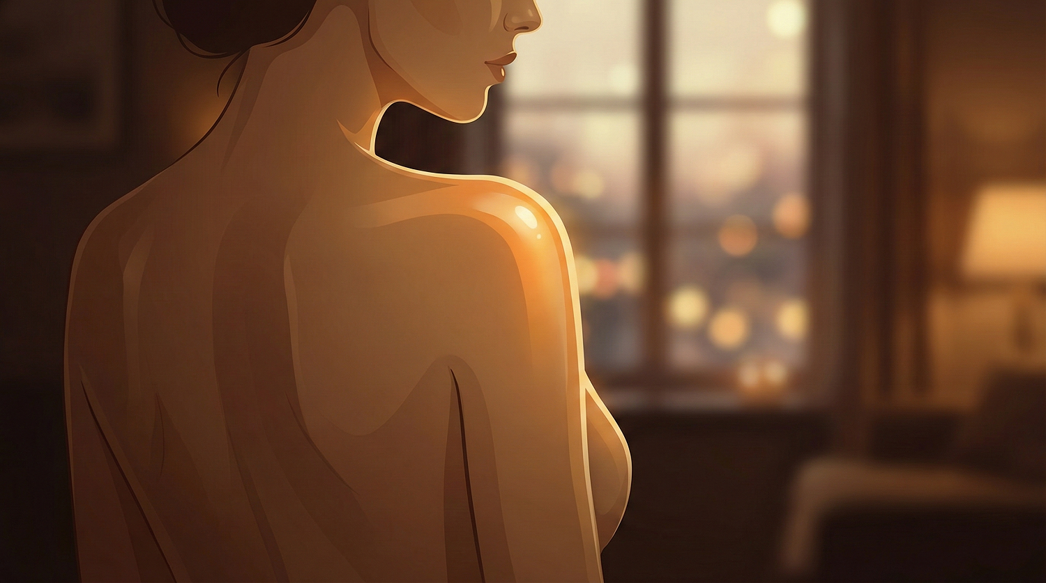 a sensual yet elegant illustration of a woman’s